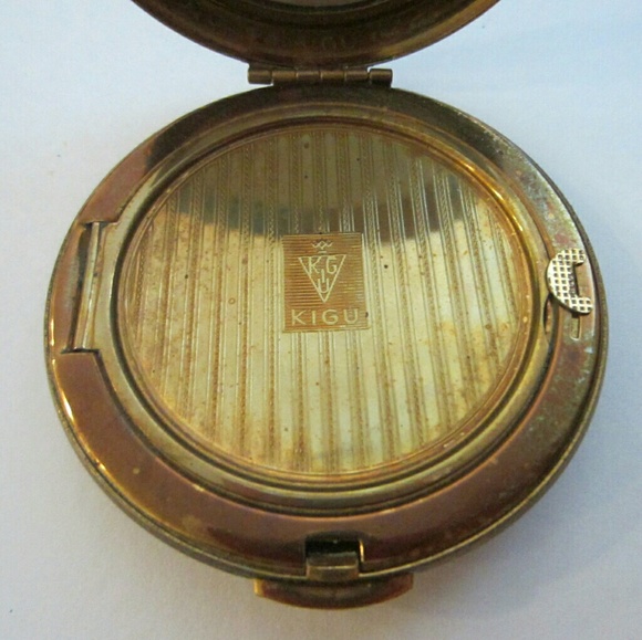 Kigu of London Mid Century Marcasite Medallion Powder Compact Made in England - Picture 7 of 12